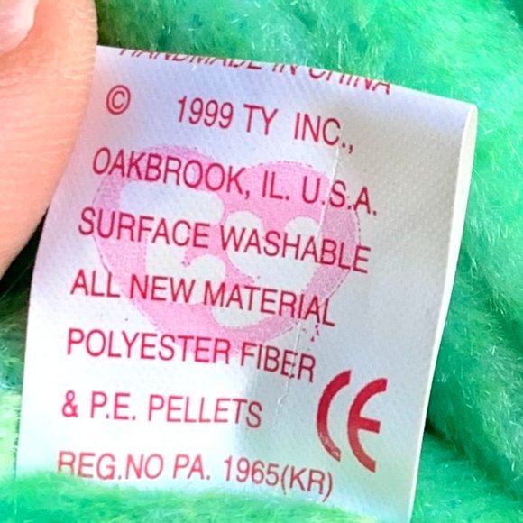 1999 4229 Retired Kicks Green Soccer Teddy Bear Plush Ty Beanie Baby MWMT - Picture 6 of 7